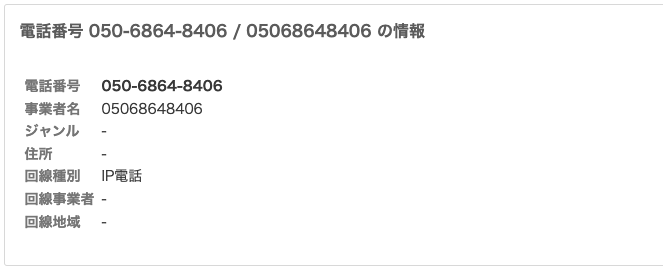 JUNTOSHIの電話番号は050〜