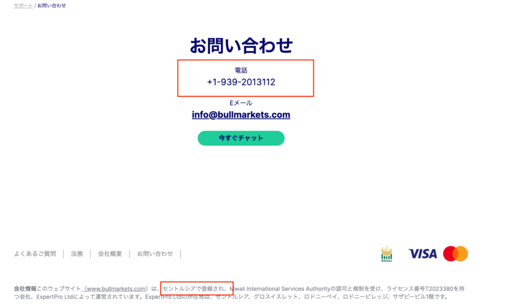 BullMarketsの電話番号
