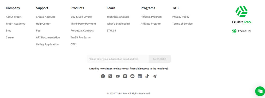 TruBit ProのSNS