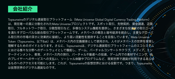 Coinanceの酷似サイト(会社紹介)
