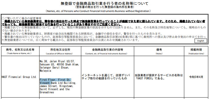 SvoFXと同一住所の業者①