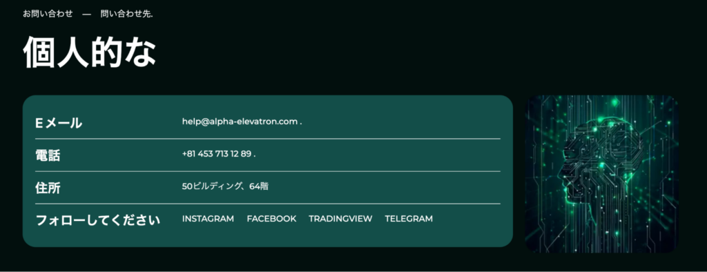 Alpha Elevatronの住所