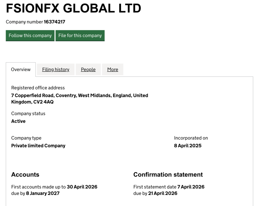 Fsionfxの会社情報