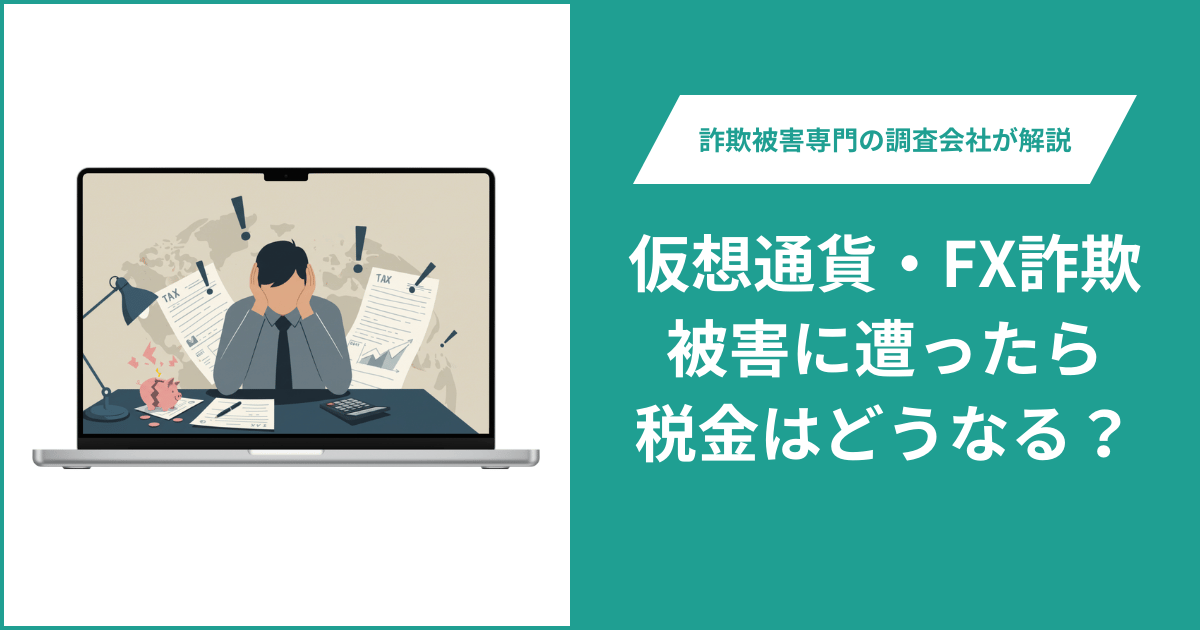 仮想通貨・FX詐欺にあったら税金はどうなる？損失は取り戻せるのか解説