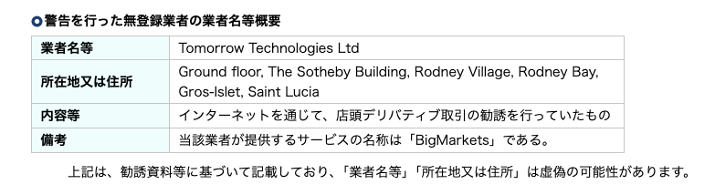 Be Prime Brokerと同じ住所