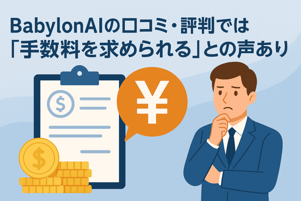 BabylonAIの口コミ・評判では「手数料を求められる」との声あり