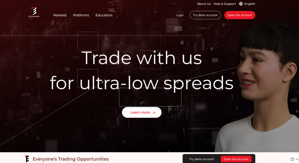 ETO Markets(偽)の元となる正規サイト