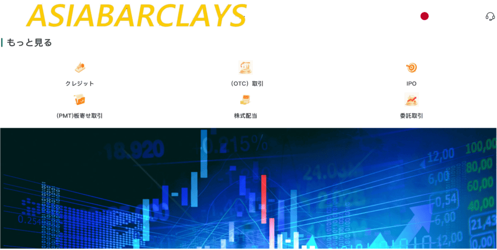 ASIABARCLAYSのファーストビュー