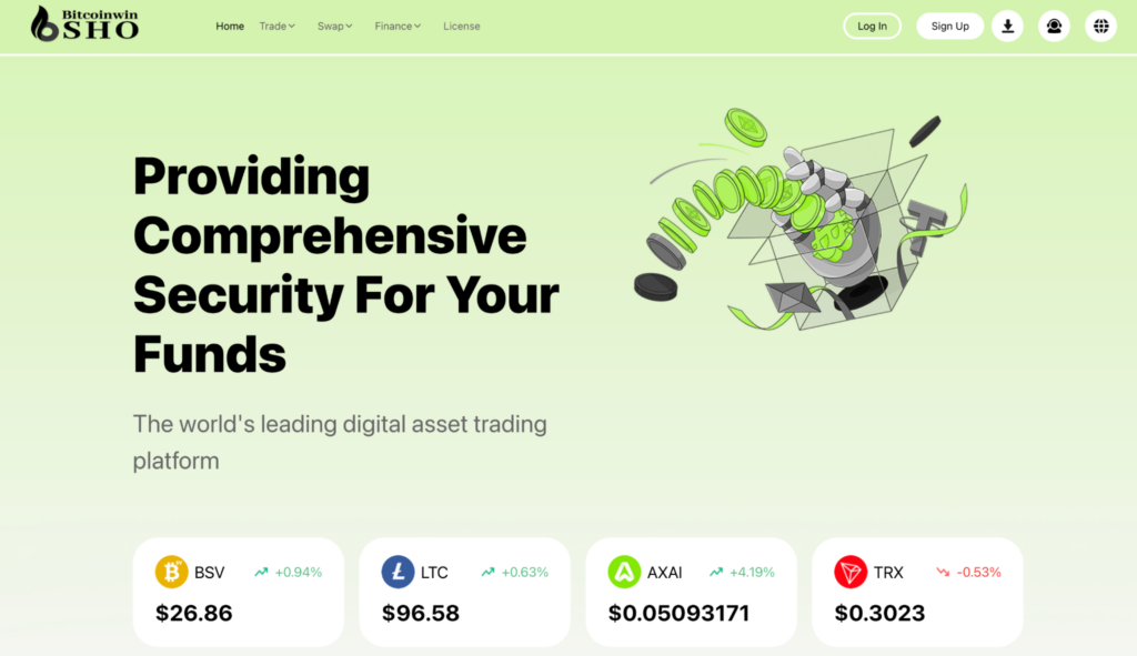 Bitcoinwin SHOのファーストビュー