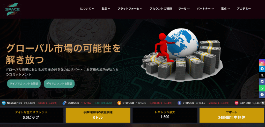 Space World Capitalのファーストビュー