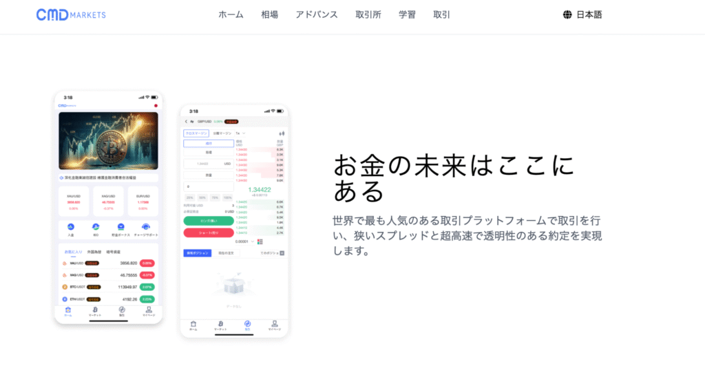 CMDMARKETSのファーストビュー