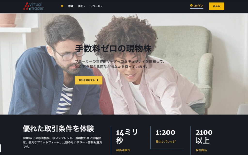 エキスパートバーチャルトレードのファーストビュー