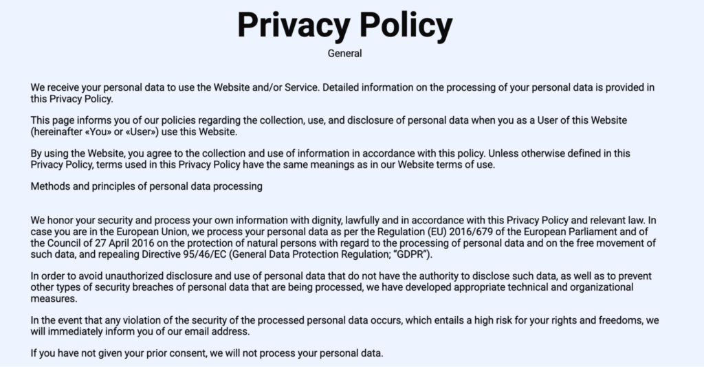 Ravex Impactのプライバシーポリシー