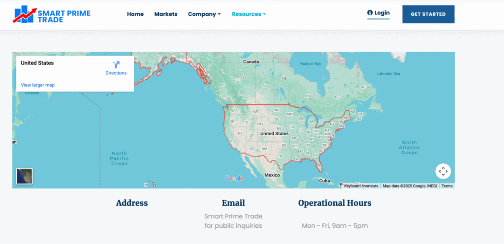 Smart Prime Tradeの公式サイトは会社情報のページが存在しない