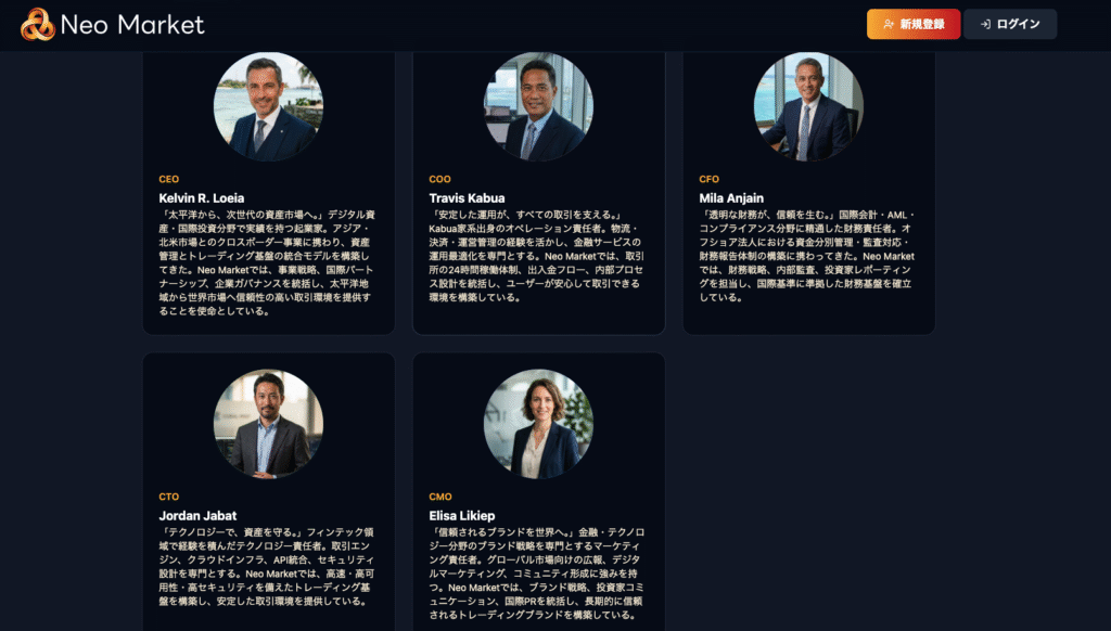 Neo Marketの代表者の情報が一切確認できない