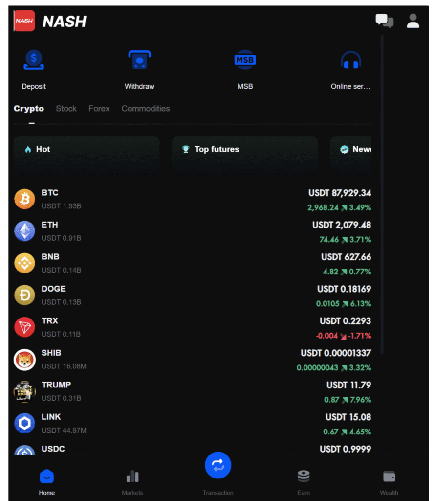 NASHは必要な情報が一切確認できない怪しい取引所
