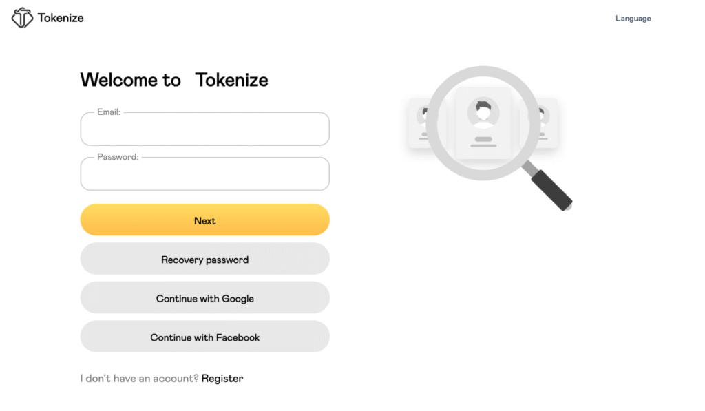 Tokenizeはログイン必須で必要な情報が確認できない怪しい取引所