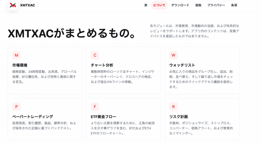 XMTXACは多機能な分析ツールをアピールしているが、実際の運営実態は確認できない