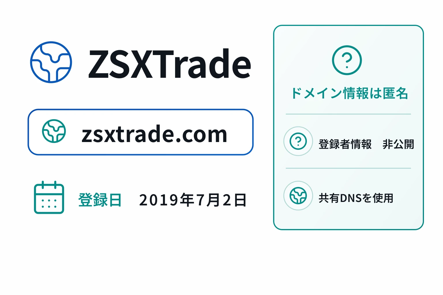 ZSXTradeのドメインに紐づく情報から怪しい点を調査