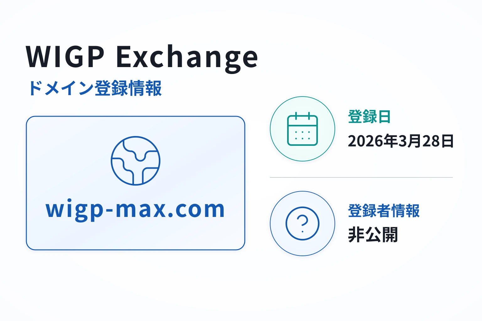 WIGP Exchangeのドメインに紐づく情報から怪しい点を調査