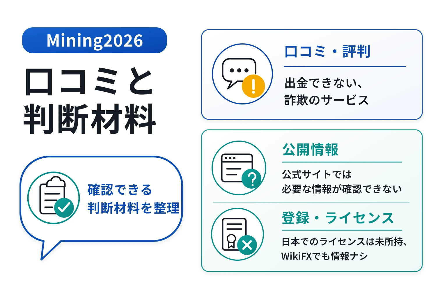 Mining2026は必要な情報が無く、口コミ情報も見当たらない不透明なサービス