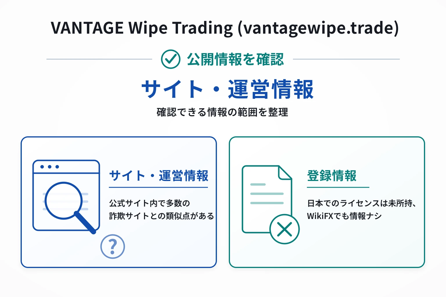 VANTAGE Wipe Trading（vantagewipe.trade）は詐欺サイトと同様の不審点が見られる怪しい取引所