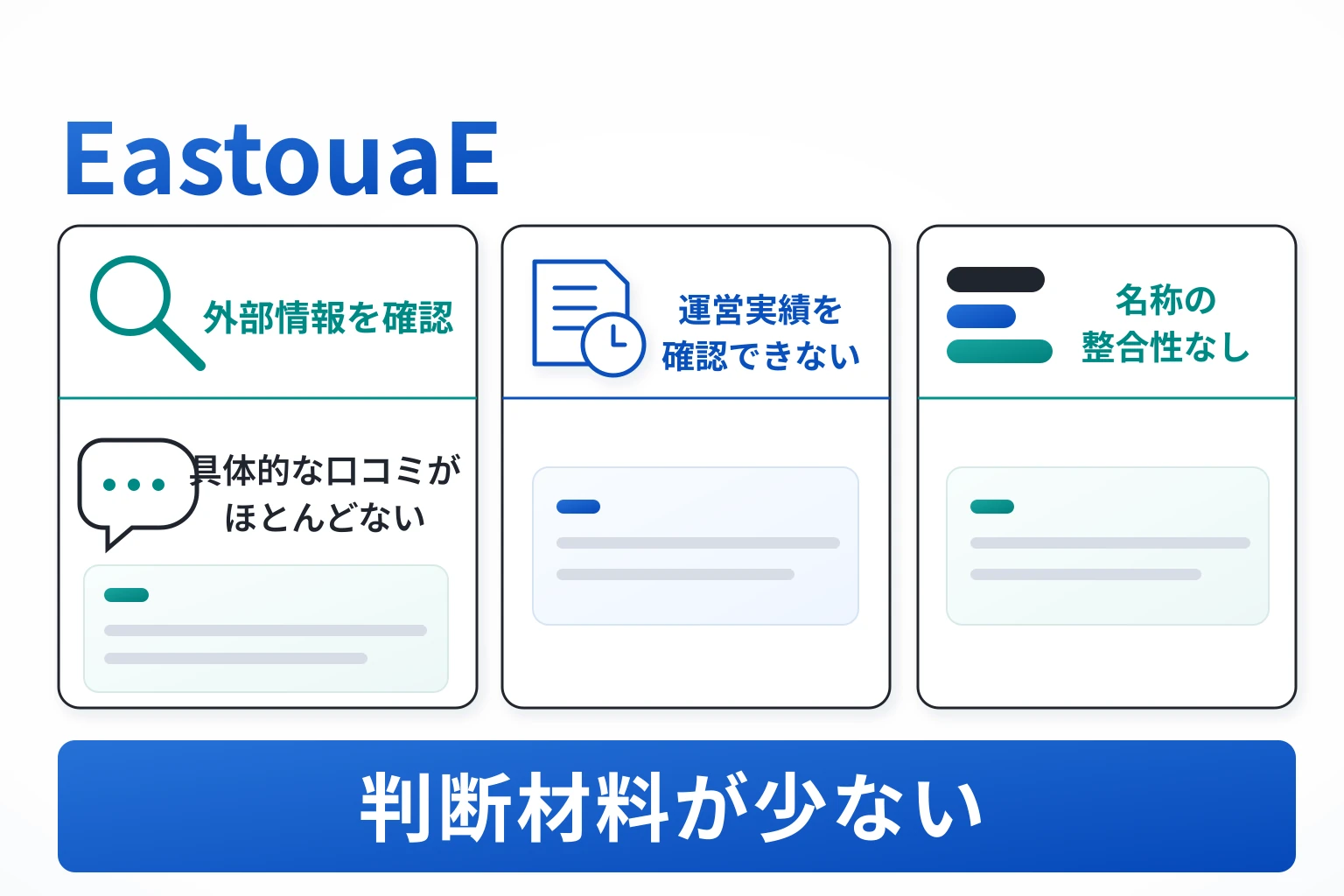 EastouaEは口コミ情報が無く、会社情報にも不審点が残る不透明な取引所