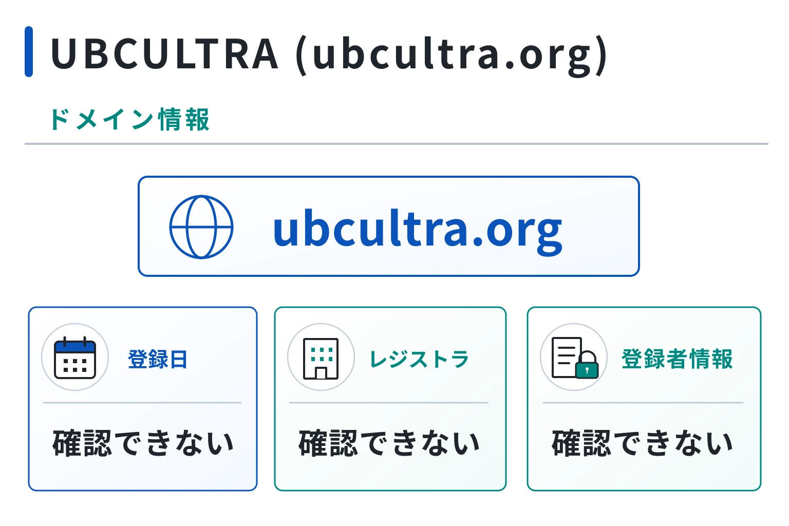 UBCULTRA（ubcultra.org）のドメインに紐づく情報から怪しい点を調査