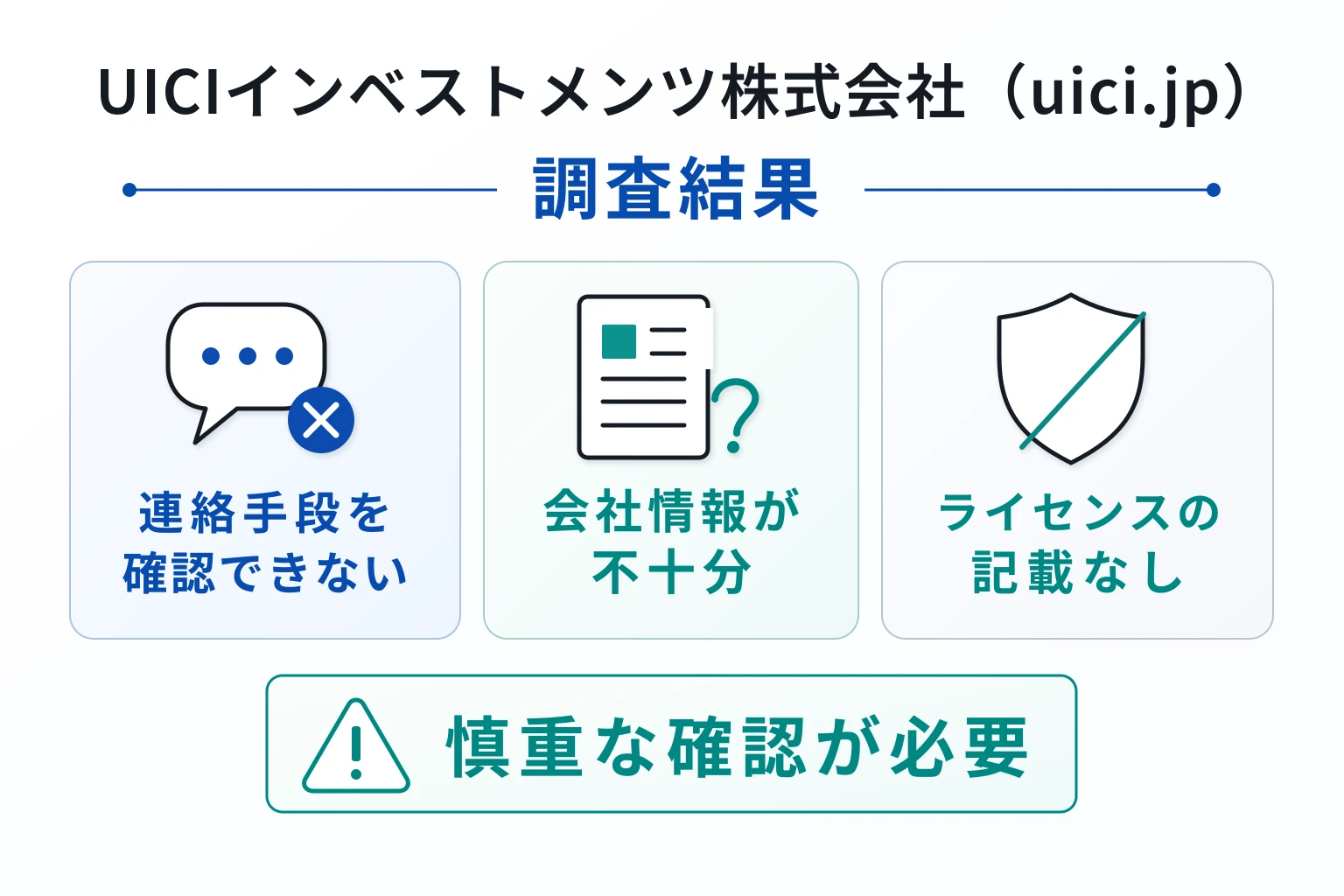 UICIインベストメンツ株式会社（uici.jp）は詐欺の可能性が非常に高い