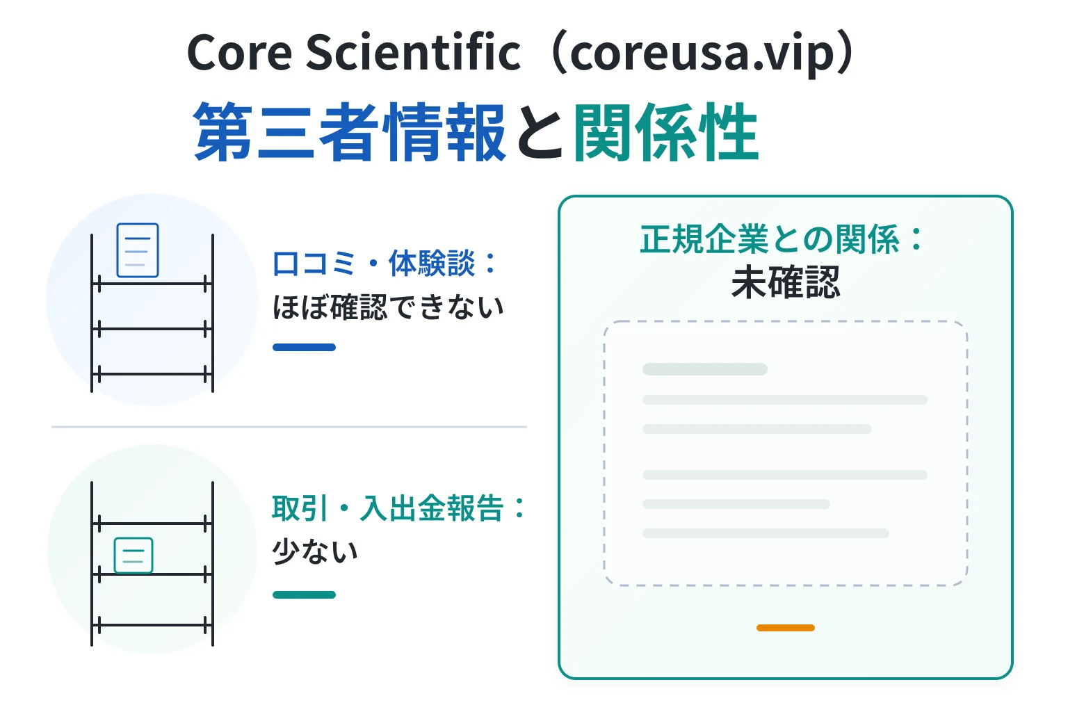 Core Scientific（coreusa.vip）は口コミが少なく、正規企業との関係も確認しにくい