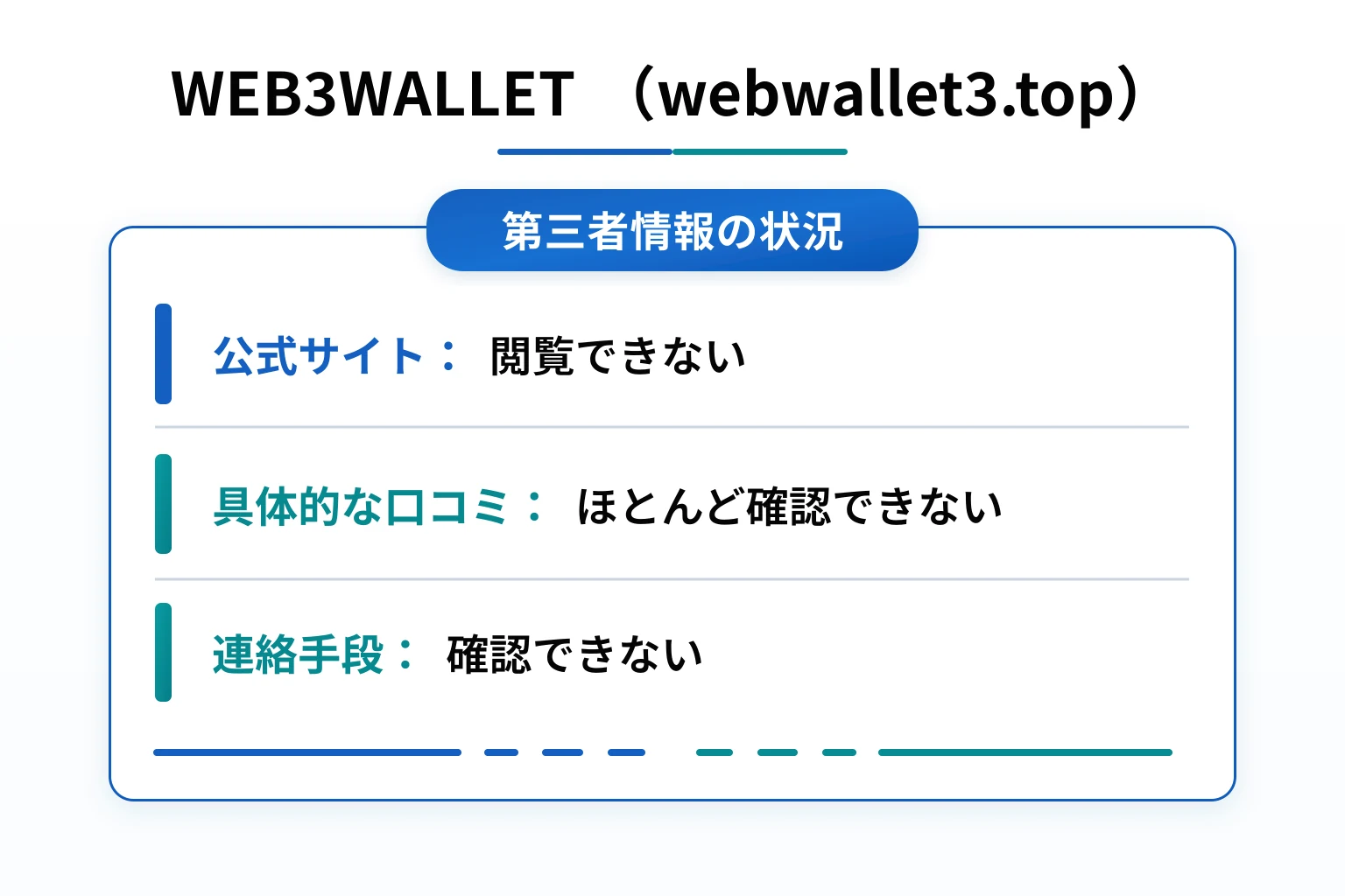 WEB3WALLET（webwallet3.top）は必要な情報や口コミ情報が存在しない高リスクな取引所