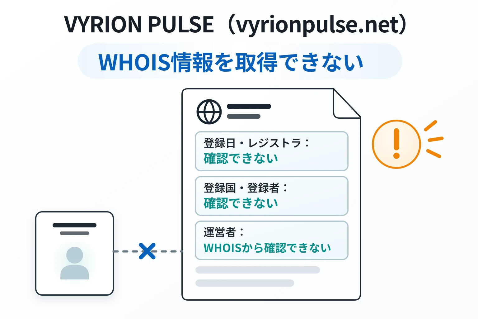 vyrionpulse.netはWHOISで登録日・レジストラ・登録者情報を確認できない