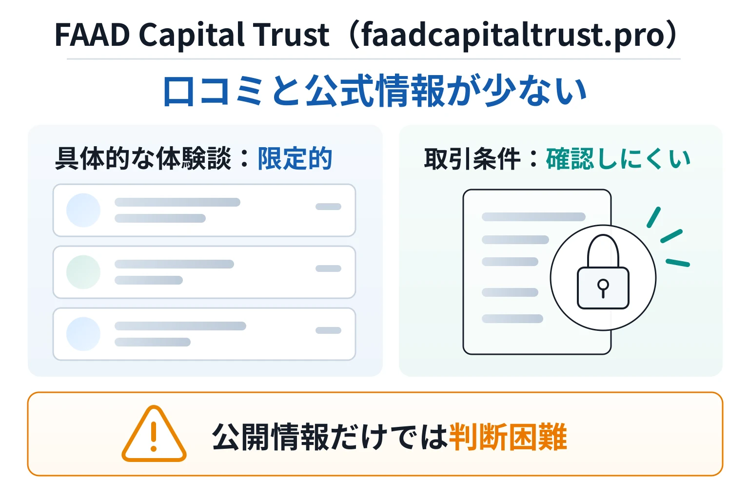 FAAD Capital Trust（faadcapitaltrust.pro）は口コミが少なく、サイトもエラーで利用者の評判を確認しにくい