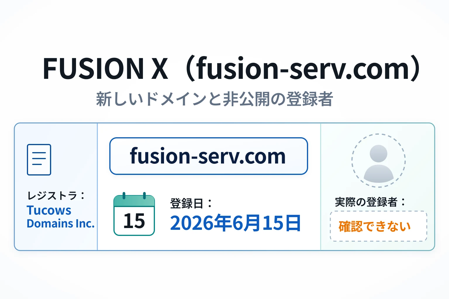 fusion-serv.comは2026年6月15日登録、登録者情報を確認できない