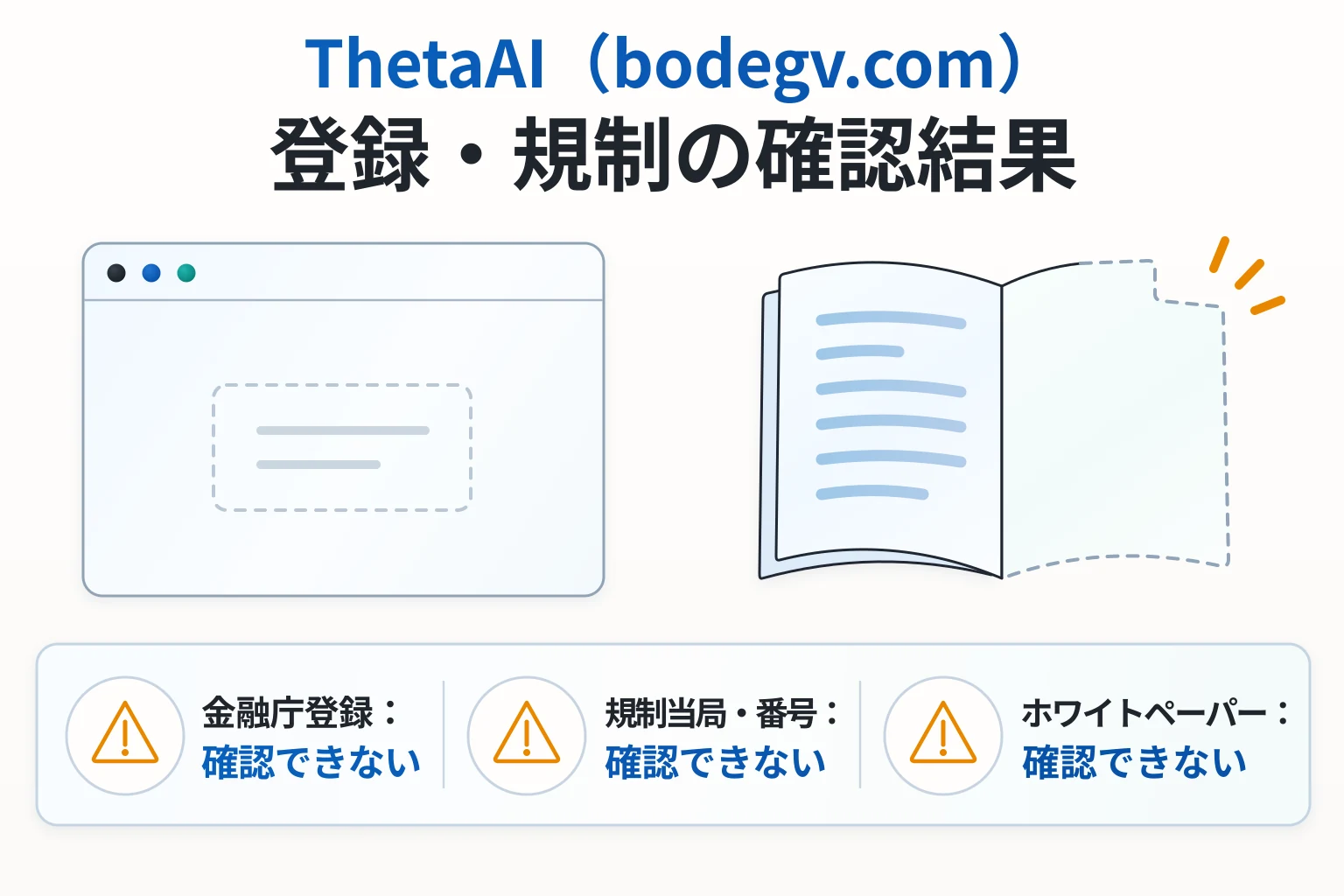 ThetaAI（bodegv.com）は金融庁登録を確認できず運営主体とライセンス情報も不明