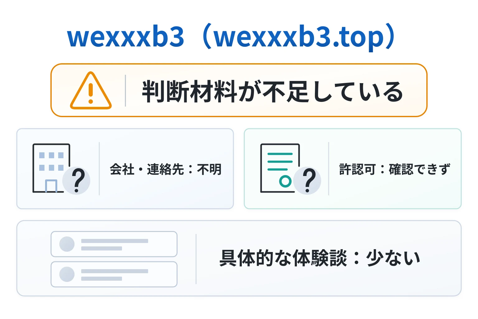 wexxxb3（wexxxb3.top）は必要な情報や口コミ情報が存在しない高リスクな取引所