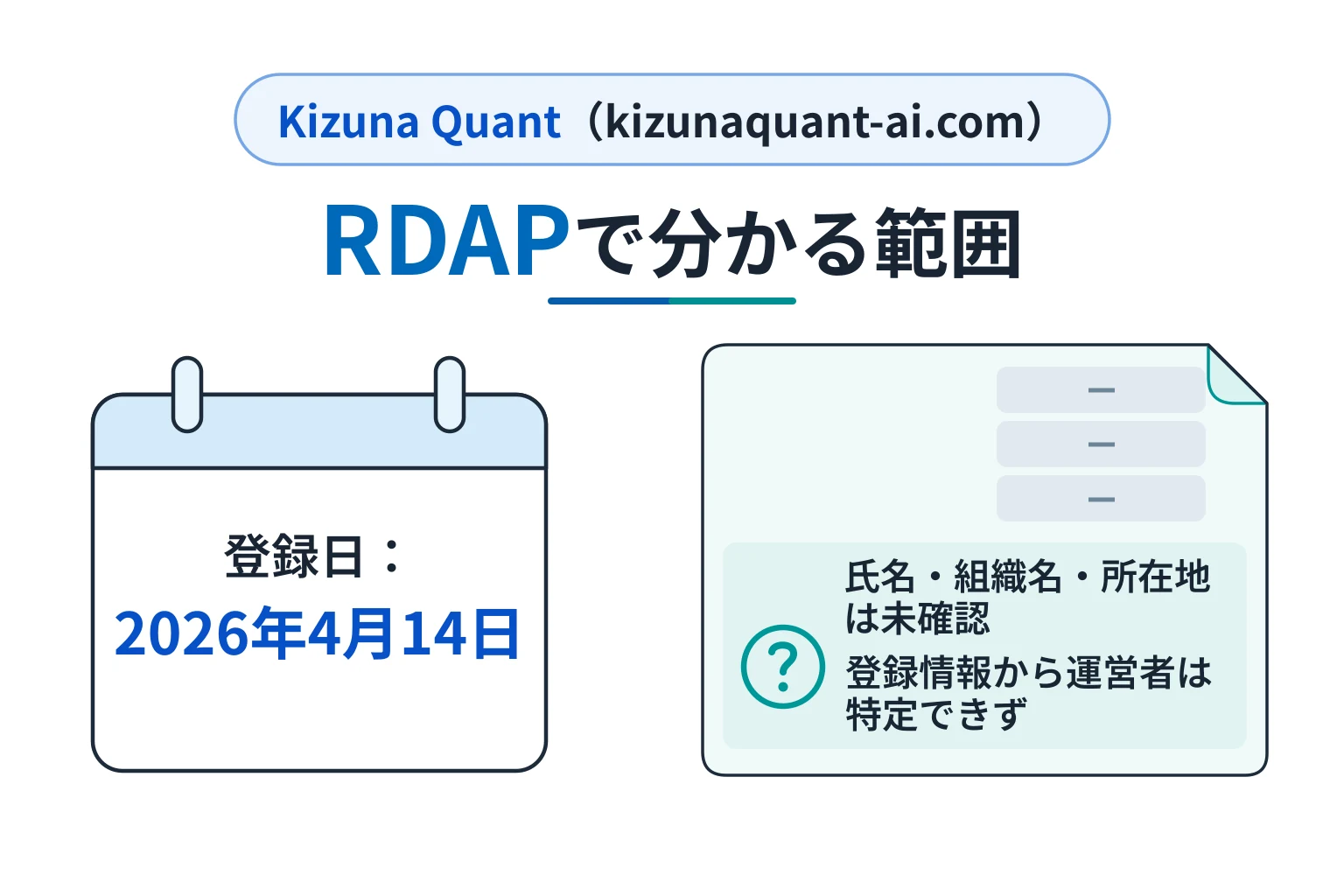 kizunaquant-ai.comのRDAPでは登録者の氏名・組織名・所在地を確認できない
