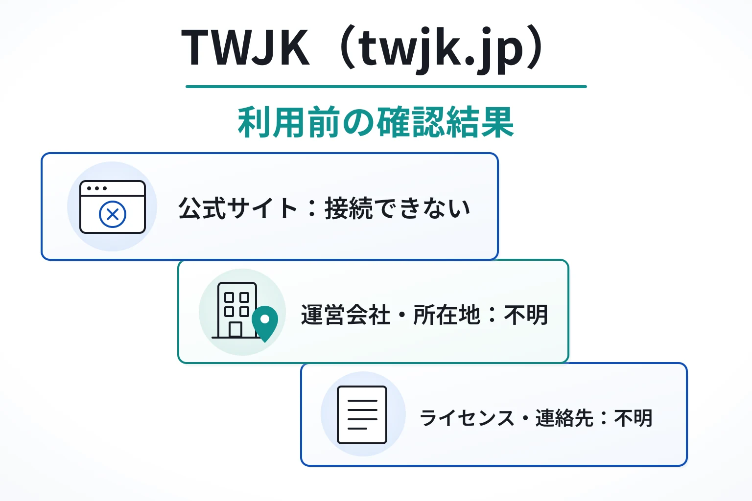 TWJK（twjk.jp）は詐欺の可能性が高い 公式サイトに接続できず運営会社・ライセンスも不明