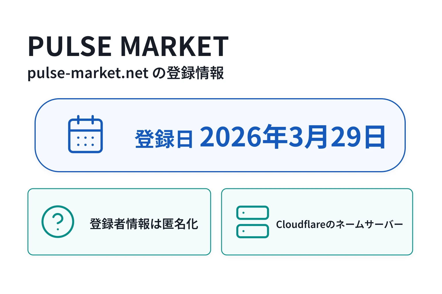 PULSE MARKETのドメインに紐づく情報から怪しい点を調査