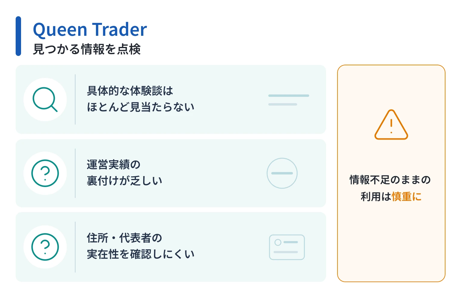 Queen Traderは情報不足と口コミの乏しさからリスクが懸念される取引所