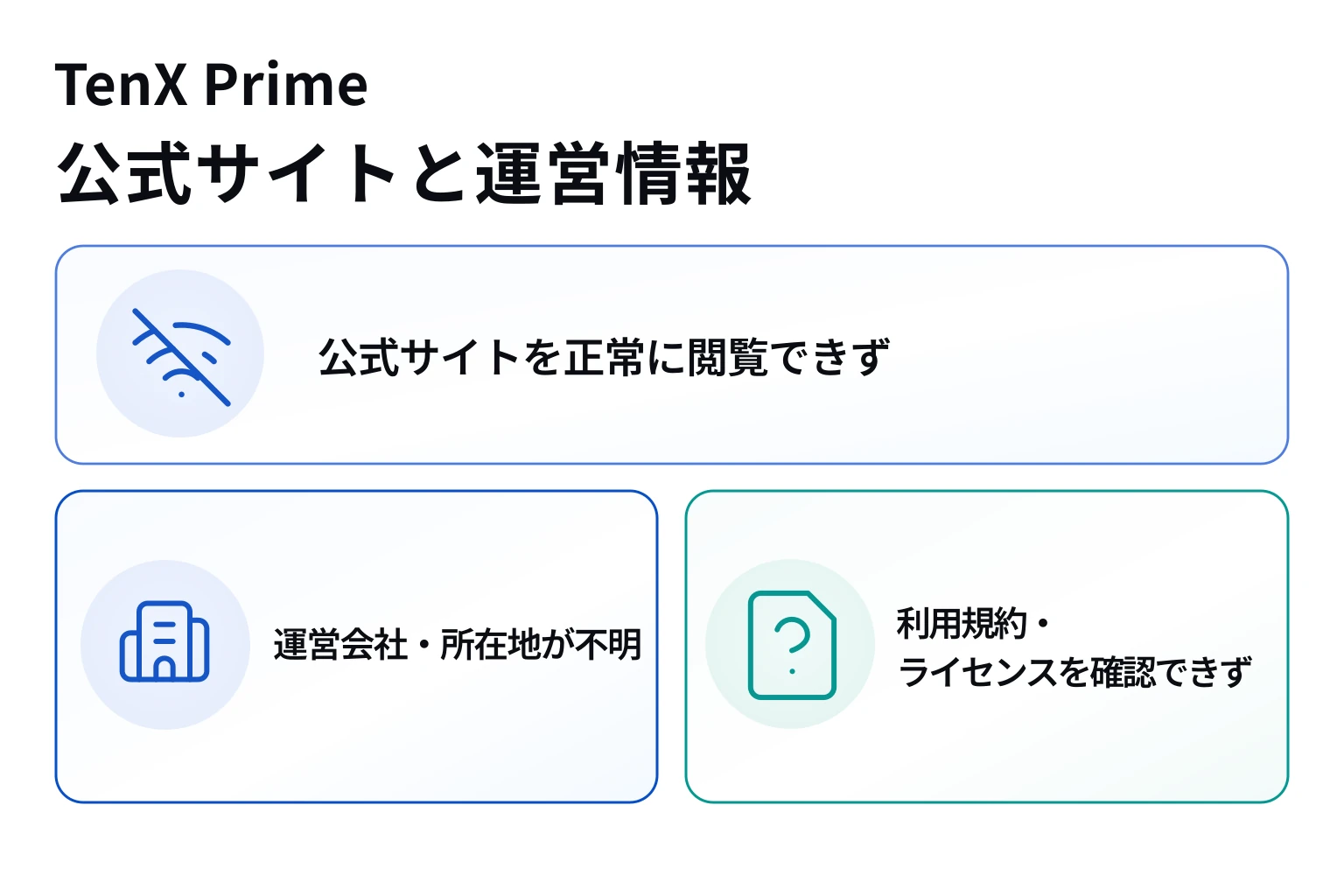 TenX Primeは必要な情報が一切確認できない怪しい取引所