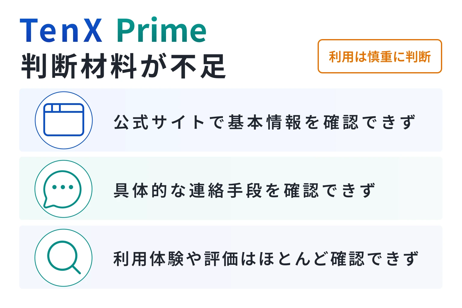 TenX Primeは必要な情報や口コミ情報が存在しない高リスクな取引所