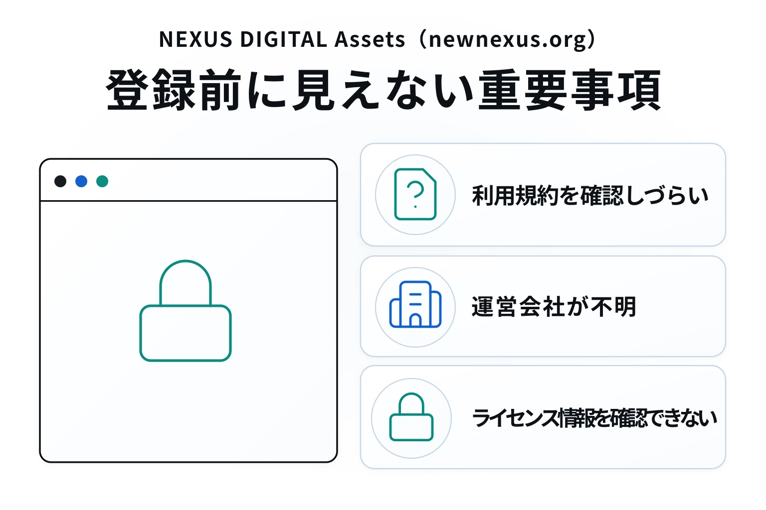 NEXUS DIGITAL Assets（newnexus.org）はログイン必須で事前に内容が確認できない怪しい取引所