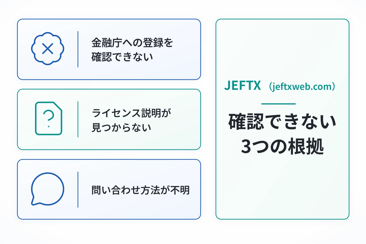 JEFTX（jeftxweb.com）はログイン前に規約・問い合わせ先・監督機関・ライセンスを確認できない