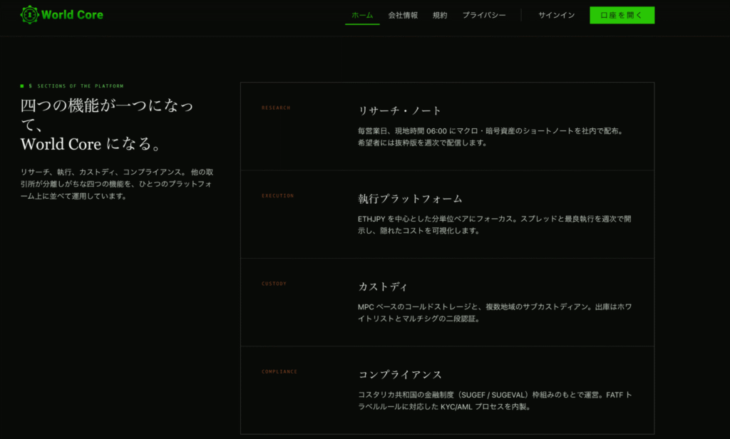 World Coreは金融ライセンスの具体的な登録情報を確認できない