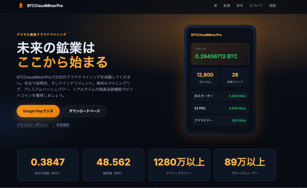 BTC Cloud Miner Proはライセンス情報が記載されていない怪しい取引所
