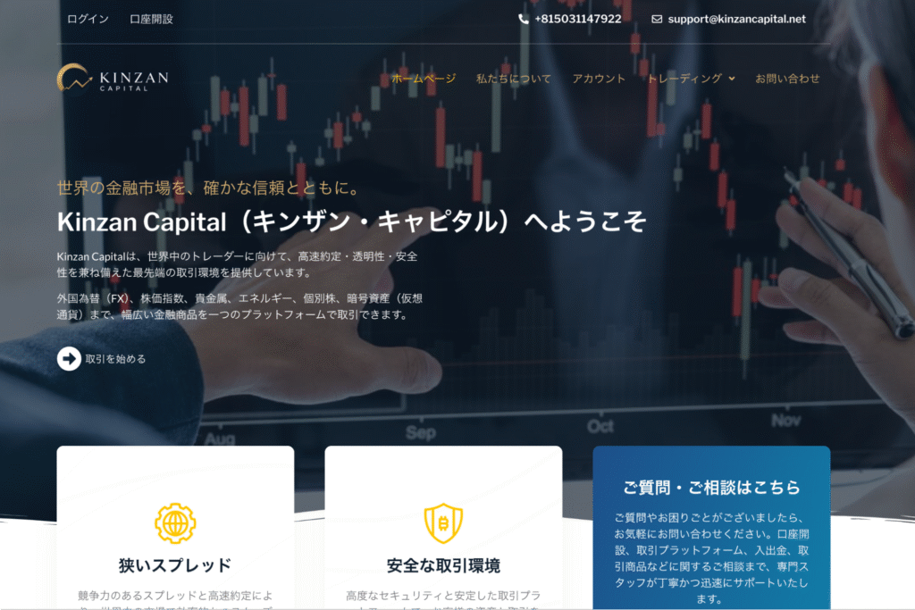 Kinzan Capitalは規約内にもライセンス情報が記載されていない怪しい取引所