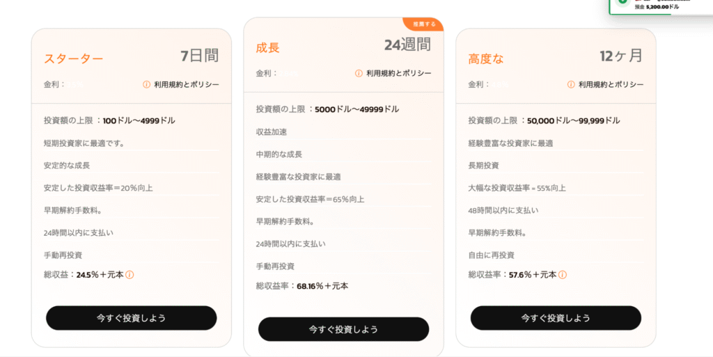 Apex Vaults（apexvaults.com）は短期間で高い収益率を掲げた投資プランを掲載している