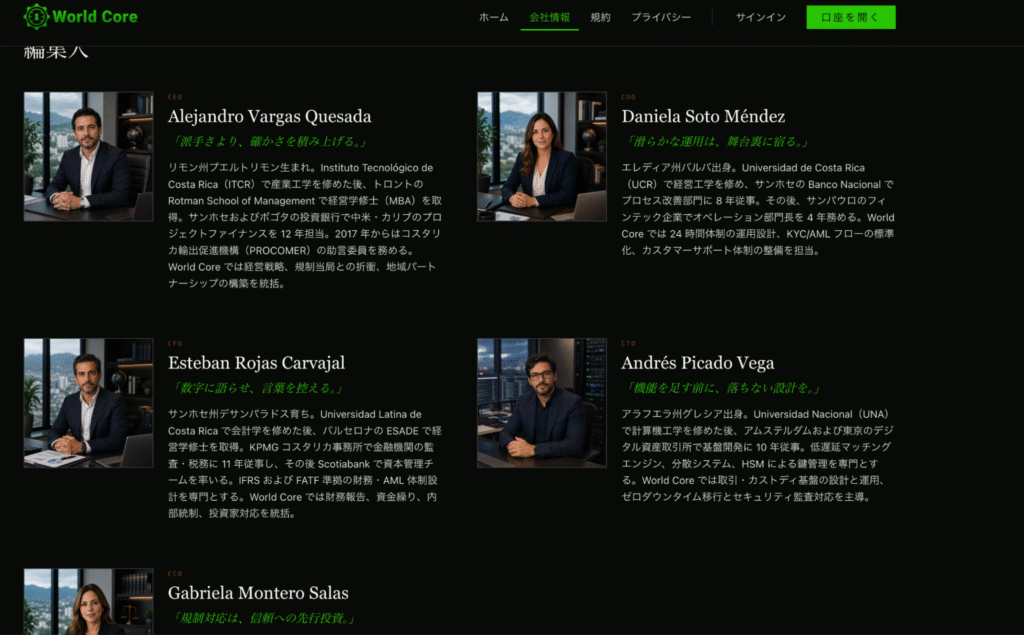 World Coreは過去に調査したサイト構成や掲載内容が酷似している